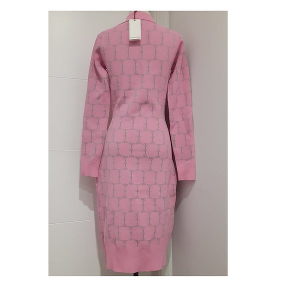 NWT RETROFETE PINK MAUI RIB KNIT BUTTON DOWN DRESS - Picture 4 of 6